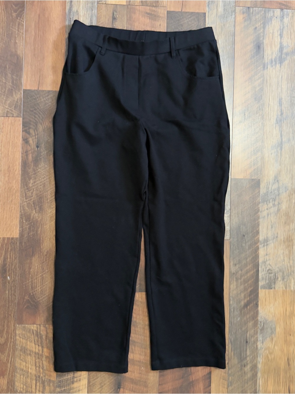 Quince Stretch Ponte Pants Pull On Cropped Trousers Size Large L
